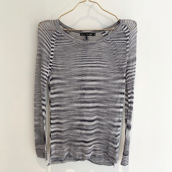 Rag & Bone navy and white top - Picture 1 of 2